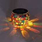 Solar Decorative Light, Color Changing Solar Powered Glass Mosaic Ball Led Garden Lights, Colorful Hanging Solar Lantern Decorative, Mosaic Glass Solar Lamp, for Garden Outside - Image 2
