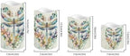 Floral Marble Dragonfly Flameless Candles with Remote Timer Battery Powered LED Candles Color Changing Pillar Electric Fake Candles Bulk for Indoor Set of 4 - Image 2