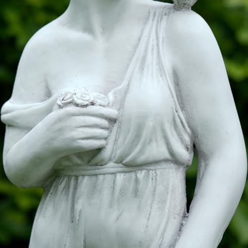 Outdoor Nymph Statues, 32Inch Garden Goddess Sculptures, Greek Mythology Roman Decor, Large Statues for Patio Yard Lawn Porch, Grey (Nymph-Grey) - Image 3