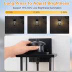 16in 2-Light Black Outdoor Wall Lights Motion Sensor Porch Light - Image 3