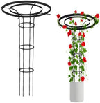 Garden Trellis for Climbing Plants Outdoor, 4.6FT Tall Metal Obelisk Trellis, 55.1" Umbrella Trellis for Potted Plants, Mushroom Top Trellises for Vines, Rose, Clematis, Pea, Bean, Tomato by OnlyGarden