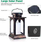 TomCare Flickering Flame Solar Lights Outdoor Metal Hanging Lantern, 2 Pack - Image 4