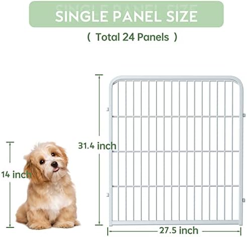 Decorative White Garden Fence 24 Pack for Pets Dogs 32in (H) x 55ft (L),Metal Wire Fencing Border Animal Barrier,Flower Bed Border for Landscape Patio Yard Outdoor, White - Image 2