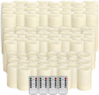 144-Pack LED Flameless Flickering Candles with Remote Control and 2/4/6/8 H Timer Led Pillar Candles of Wedding, Table, Halloween,Christmas Decorations and Special Occasions (Three Sizes) - Image 3
