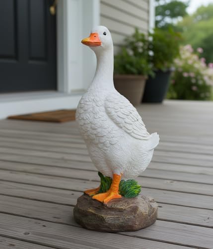 Elenon Funny Duck Garden Statue, Adorable Flower Bed Garden Goose Outdoor Decor, Decorative for Yard Patio Art Sculptures Table Ornament - Image 3
