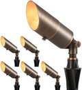 LUTEC Solid Brass Low Voltage Landscape Lighting, 12V Heavy Duty Waterproof Landscape Spotlights, Adjustable Bronze Uplights Outdoor Fixtures for Garden Yard Pathway Tree Without Bulb, 6 Pack by LUTEC