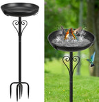 Metal Bird Bath for Outside,Heated Bird Bath for Winter with 5-Prong Base for Garden Patio Yard Lawn - Image 2