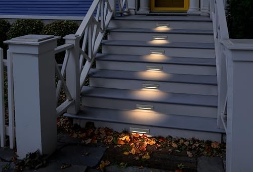 GKOLED 6-Pack Low Voltage 12V AC/DC LED Linear Step Lights, 2W Landscape Lighting, Outdoor Waterproof Accent Lighting Fixtures, Die-cast Aluminum with Classic White Powder Coated Finish - Image 6