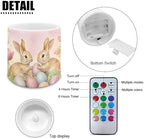 Pack of 4 Easter Day Flameless Candles with Remote Battery Operated Candles with Timer Flickering LED Elictric Pillar Tealights for Party Decorations, Easter Egg Bunny Tulip - Image 2