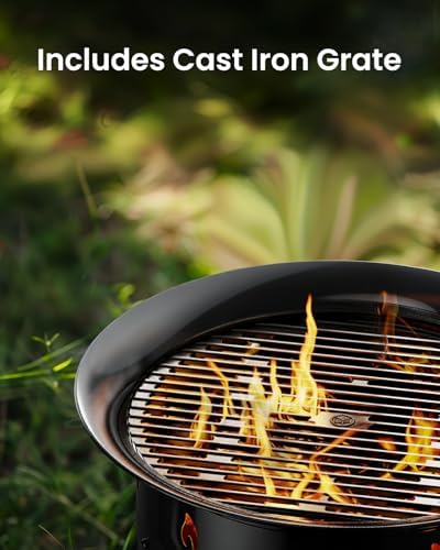 Ciays Large Propane Fire Pit 19 Inch, Gas Fire Pit with Grill Grate, Folding Legs, Hose Hooks, Propane Tank Holder, Cover & Carry Strap, Portable Outdoor Fire Pit for Camping, 58,000 BTU - Image 3