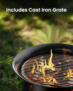 Ciays Large Propane Fire Pit 19 Inch, Gas Fire Pit with Grill Grate, Folding Legs, Hose Hooks, Propane Tank Holder, Cover & Carry Strap, Portable Outdoor Fire Pit for Camping, 58,000 BTU - Image 3