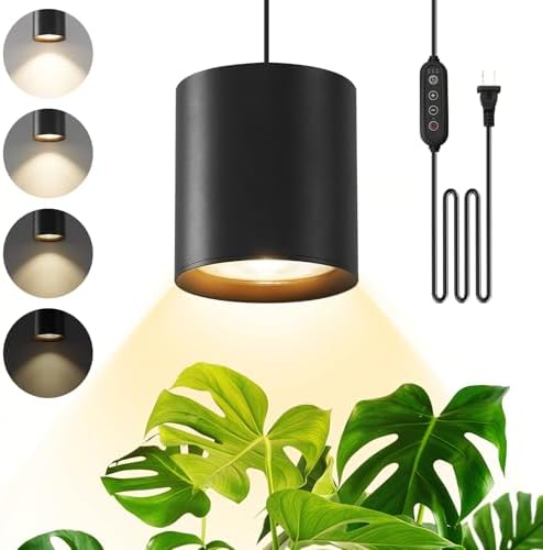 Hanging Grow Lights for Indoor Plants with Timer, 24W 3600K Full Spectrum by Airseafar