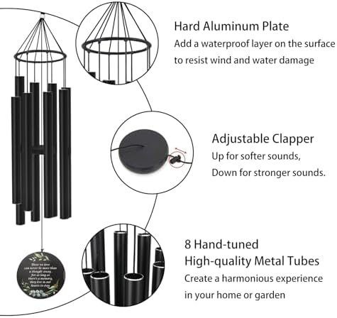 Personalized Wind Chimes, Sympathy Gifts, Custom Photo Wind Chime for Loss of Loved Dad/Mom/Lover, in Memory of Husband/Wife, 36inch Wind Chimes for Condolences - Image 4