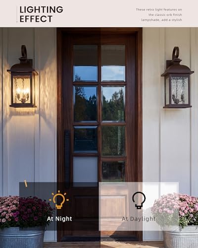 FEMILA 26" Outdoor Wall Sconce, Large Exterior Lighting Fixtures, 3-Light Outdoor Wall Lantern Porch Lights for Patio, Garage, Doorway, ORB Finish, E12 Base, 4FD54B-L ORB-WP - Image 5