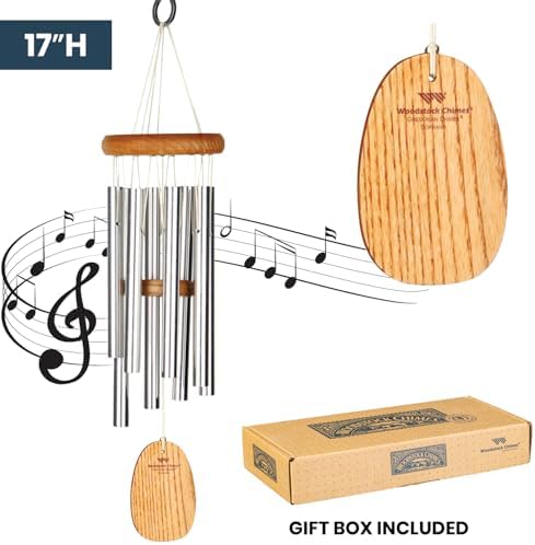 Woodstock Wind Chimes for Outside, Garden, Patio, Porch and Outdoor Decor (17") Gregorian Chimes Soprano Silver Wind Chime (GSS) - Image 3
