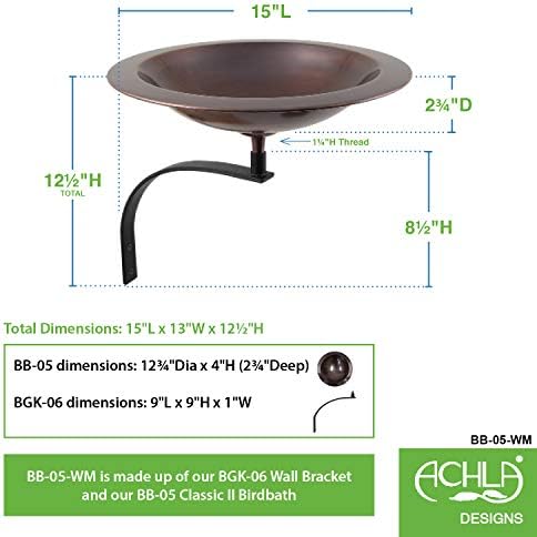 Achla Designs Classic II Copper Birdbath - Image 2