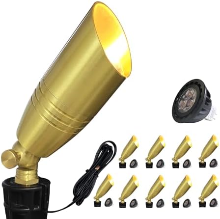 COLOER Die-cast Brass Landscape Spotlight 10-Pack, Copper Finish by COLOER
