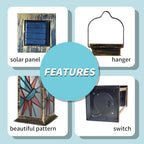 Solar Lantern Mid Century Stained Glass Outdoor Waterproof Garden Hanging Lantern Solar Powered Lighting Outside Solar Light for Patio Yard Camping, Gifts for Women Mom - Image 5