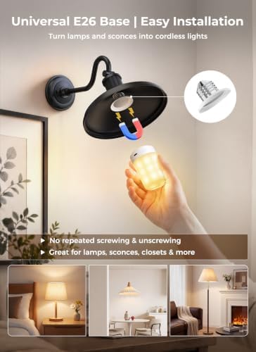 Brightown Upgraded 5200mAh E26 Rechargeable Light Bulbs with Remote Timer - Image 2