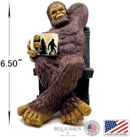 Bella Haus Bigfoot Garden Statue | Sasquatch Enjoying Morning Coffee | Whimsical Bigfoot Cabin Décor for Yard Patio Office or Home | Mythical Coffee-Loving Sasquatch Figurine | Hand-Painted Resin - Image 6
