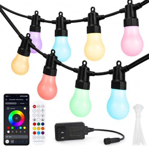 50FT RGBW Outdoor String Lights App Control Patio by Unknown