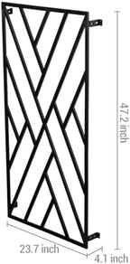 MyGift 47 x 24 Modern Wall Mounted Trellis, Matte Black Metal Geometric Design Mount Large Garden Trellis for Climbing Plants and Crawling Vines with Adjustable Support Rack - Image 5