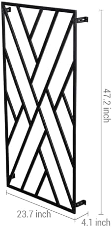 MyGift 47 x 24 Modern Wall Mounted Trellis, Matte Black Metal Geometric Design Mount Large Garden Trellis for Climbing Plants and Crawling Vines with Adjustable Support Rack - Image 5