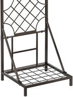 Evergreen Garden Classic Metal Plant Stand with Lattice Trellis for Climbing Plants, Floor Tall Plant Stand Indoor and Outdoor for Patio, Porch, Garden - Image 5