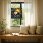 Dreamy Nest Gnome Stained Glass Suncatcher – Square Hanging Window Panel for Home or Greenhouse – Whimsical Glass Art Gift for Garden Lovers, Christmas, Halloween, Father Days ng8OPb - Image 7