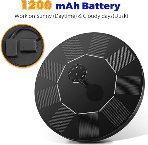 Solar Fountain Pump, 2026 Updated 2.5W Solar Powered Water Fountain with 6 Replacement Nozzles, Floating Solar Fountain for Bird Bath, Pond, Pool, Garden and Backyard - Image 6