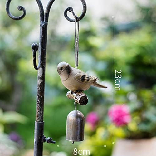 Hanging Cast Iron Cord Door Bells, Wall Mounted Old Fashioned Rustic Pull Hand Bell for Garden Home Wall Decoration, Patio Service Bell (Bird Doorbell) (C) - Image 2
