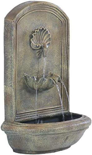 Sunnydaze Seaside 27 in Outdoor Wall Water Fountain with Pump - Florentine by SunnydazeDecor