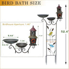 52.4" H Metal Bird Bath with Trellis for Outdoor,Bird Feeder and Metal Bird Houses,Garden Plant Support,4-in-1,Doubles As The Climbing Plant,Garden Yard Decor - Image 2