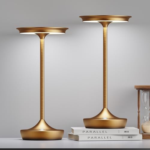 LED Rechargeable Cordless Outdoor 6000mAh Battery Table Lamp 2Pack Bronze by SHANGCAI