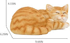 Elenon Cat Garden Statue Decorative for Yard, Orange Tabby Sleeping Cat Figurines Home Lawn Decor, Patio Kitten Tuxedo Statues Pets Memorial Ornament for Cat Lovers - Image 5