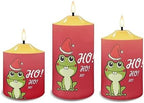 Cozeyat Flameless Bullet Floating Candles with Remote Control Set of 3, Red Christmas Frog Pattern Electric Candles Christmas Decoration, 4/6H Timer Waterproof Tea Lights Candles - Image 2