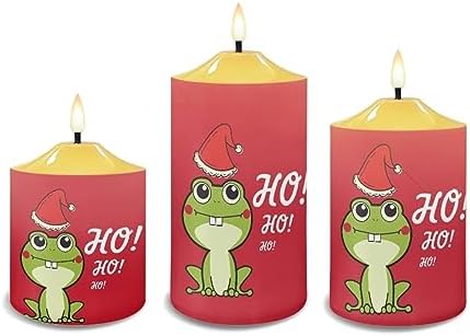 Cozeyat Flameless Bullet Floating Candles with Remote Control Set of 3, Red Christmas Frog Pattern Electric Candles Christmas Decoration, 4/6H Timer Waterproof Tea Lights Candles - Image 2