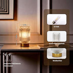 MJ PREMIER Battery Operated Lamp, Small Cordless Lamp with Timer, Clear*2 - Image 4