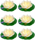 6 PCS Floating Lotus Flower Solar Pool Lights with Lily Pads - 7.09'' Large Realistic Floating Foam Lotus Flowers Solar Lily Lights for Pond Fountain Garden Wedding Pool Party Decor by LACGO