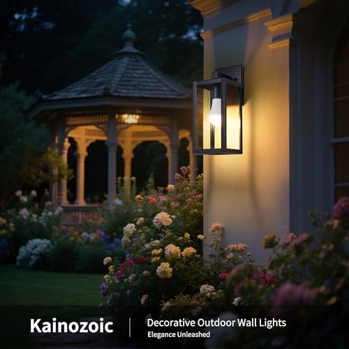 Outdoor Wall Light with Smart Bulb Exterior Lighting Fixtures Waterproof Porch Lights Outdoor Anti-Rust Wall Lantern with Clear Glass Outside Lights for House -2 Pack - Image 6