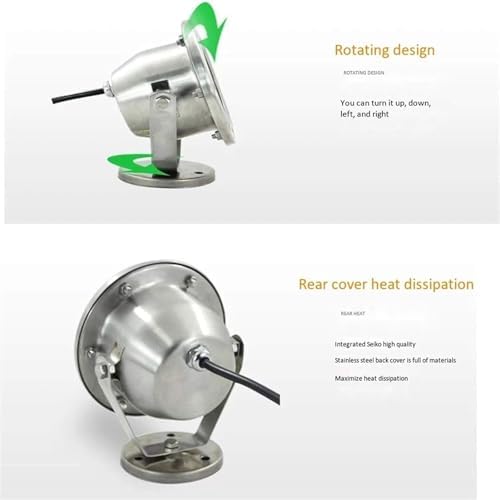Submersible LED Fountain Lights - Swimming Pool Light, AC12V/24V RGB with Remote Control Pond Spotlight, IP68 Waterproof Underwater Landscape Light, Eclairage Sous Marin(Red Light,6W) - Image 5