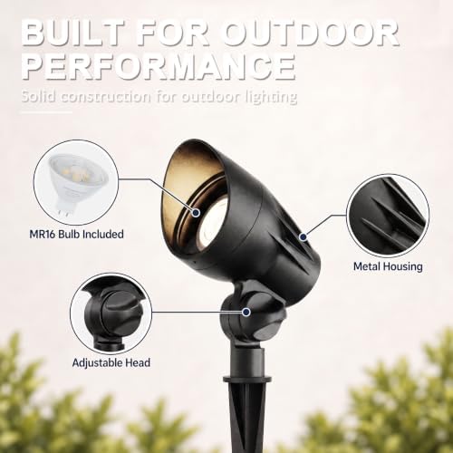 12V Landscape Spotlights 5W 400LM 2700K Metal 2PK - Image 7
