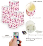 Sarfish Pattern Flameless Candles Battery Operated Candles Set of 4 with Remote Control Timer Color Changing Pillar Candles Bulk Tea Lights Home Table Kitchen Decoration - Image 3