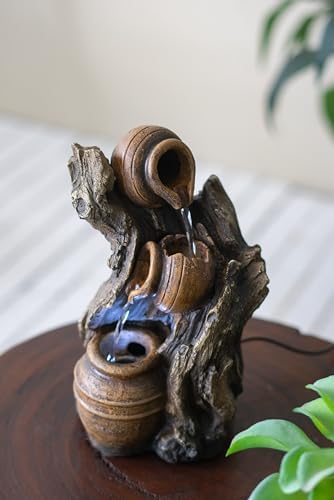 Decorative 3 Tier Water Fountain, Rustic Pot Design - Image 7