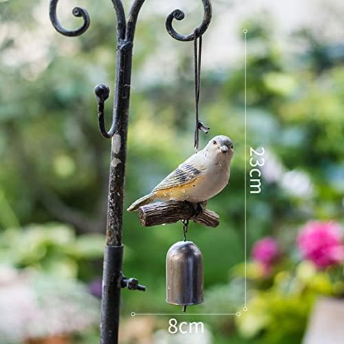 Hanging Cast Iron Cord Door Bells, Wall Mounted Old Fashioned Rustic Pull Hand Bell for Garden Home Wall Decoration, Patio Service Bell (Bird Doorbell) (B) - Image 2