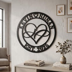 Personalized Metal Sign for Couples, Custom Names Infinity Heart Wall Decor, Anniversary Wedding Gifts for Husband Wife, Family Name Sign with Established Year, Metal Wall Art for Home Decor - Image 2