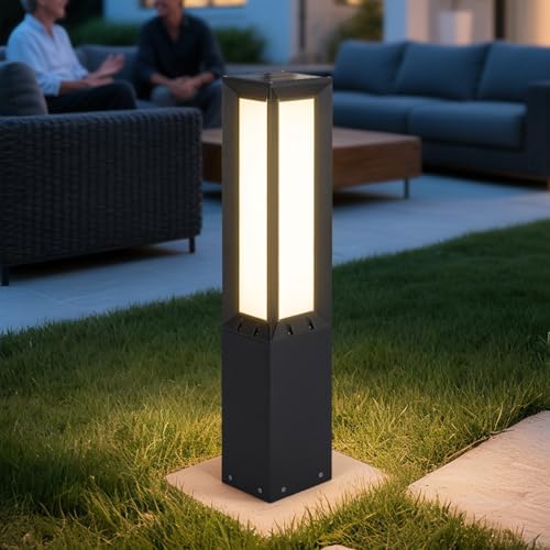 32" Solar Pathway Light, 3000K Bollard Lights Outdoor, IP65 Waterproof by VZVI
