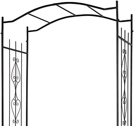 Garden Arbor with Side Garden Trellis, 7.5FT Metal Garden Arch for Climbing Plants Outdoor, Black Archway for Lawn, Patio and Backyard, Wedding Arches for Ceremony, Includes Ground Stakes - Image 5