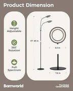 Bamworld Grow Lights for Indoor Plants, 2 Head Full Spectrum Plant Lights - Image 2