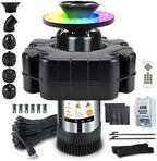 F1 Pond Fountain Aerator With Light RGB Led, 1HP 750W Floating Pump by HUNKING-MakeWaterBetter